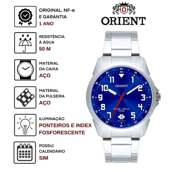 Imagem de Relógio Orient Masculino Analógico Prata MBSS1154A D2SX