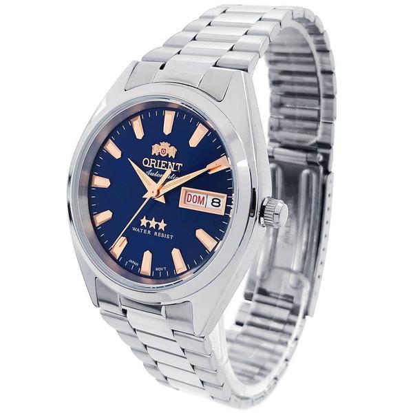 Imagem de Relógio ORIENT masculino automático azul rosê 469SS084F D1SX