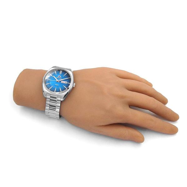 Imagem de Relógio ORIENT masculino automático prata azul F49SS025 D1SX