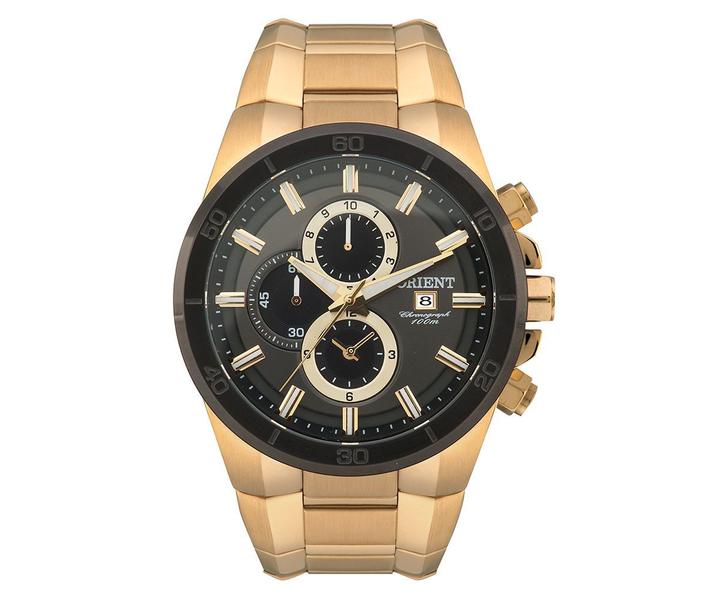 Imagem de Relógio Orient Masculino Cronógrafo MGSSC004 G1KX Pulseira de Aço Dourado