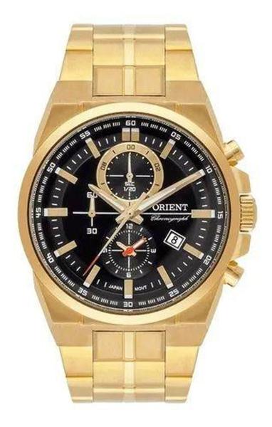 Imagem de Relogio Orient Masculino Cronografo Mgssc035 P1kx Dourado