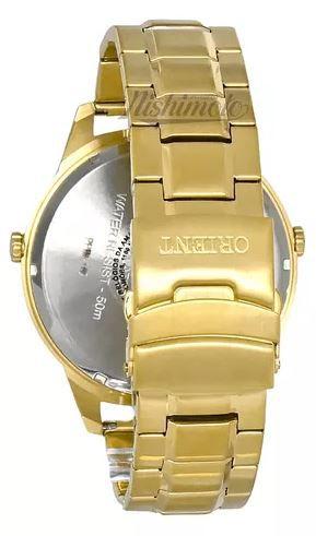 Imagem de Relógio orient masculino dourado dual time mgsst002 p2kx