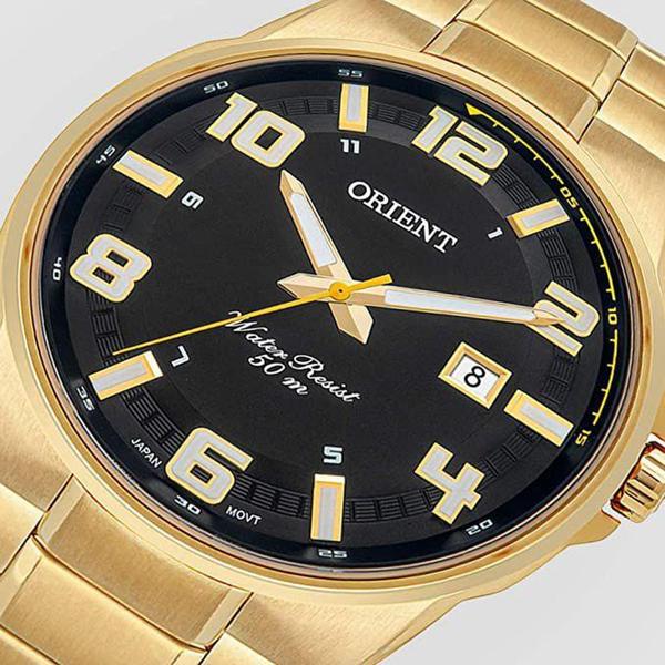 Imagem de Relógio Orient Masculino Dourado Preto Mgss1186  P2Kx