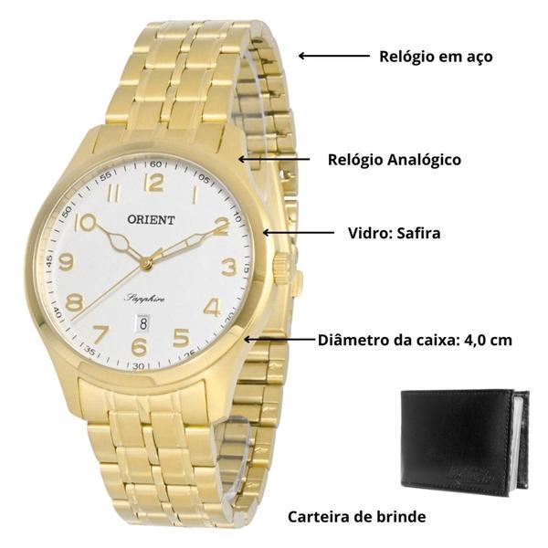 Imagem de Relogio Orient Masculino Dourado Vidro Safira Original