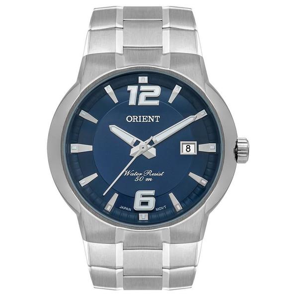 Imagem de Relógio Orient MBSS1367 D2SX masculino prateado mostrador azul