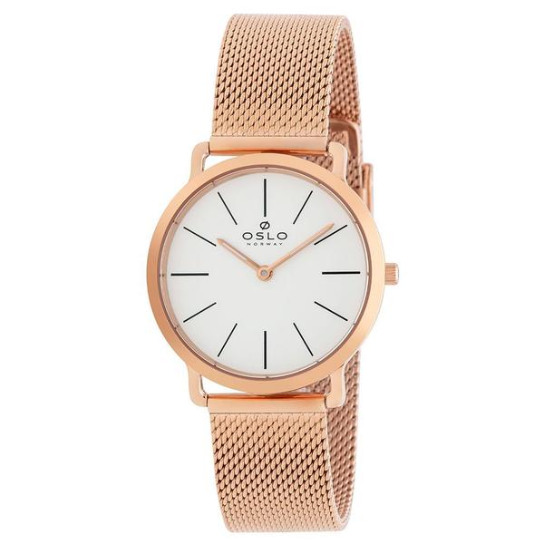 Imagem de Relógio Oslo Feminino Slim OFRSSS9T0008 S1RX Pulseira de Aço Mesh Rosê Gold