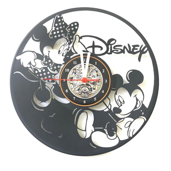 Imagem de Relógio Parede, Disney, Miney E Mickey, Disco Vinil, Decoração, Infantil, Desenho