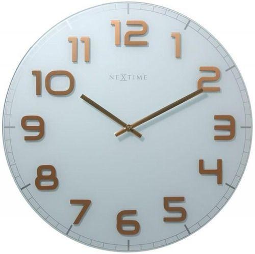 Imagem de Relógio Parede Elegante Branco E Cobre Nextime D=50cm