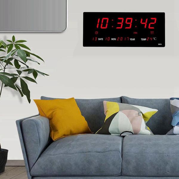 Imagem de Relógio Parede Led Digital Temperatura Calendário  Para academia gistica ginastica hopital 