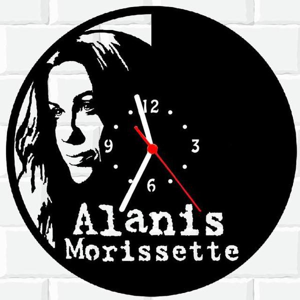 Imagem de Relógio Parede Vinil LP ou MDF Alanis Morissette Cantora