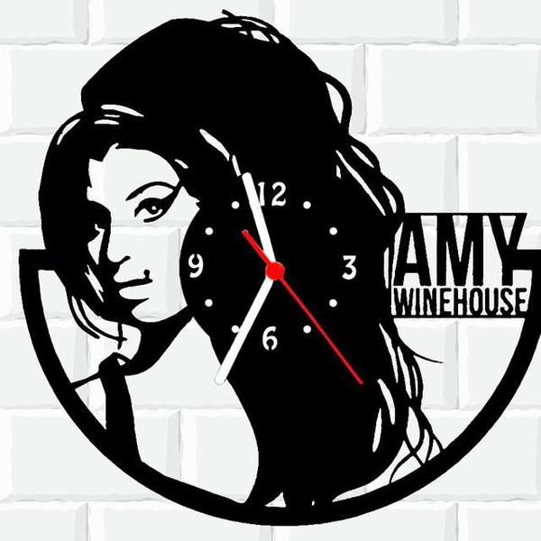 Imagem de Relógio Parede Vinil LP ou MDF Amy Wine House 4