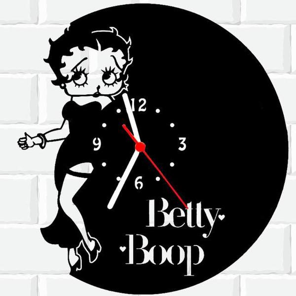 Imagem de Relógio Parede Vinil LP ou MDF Betty Boop 1