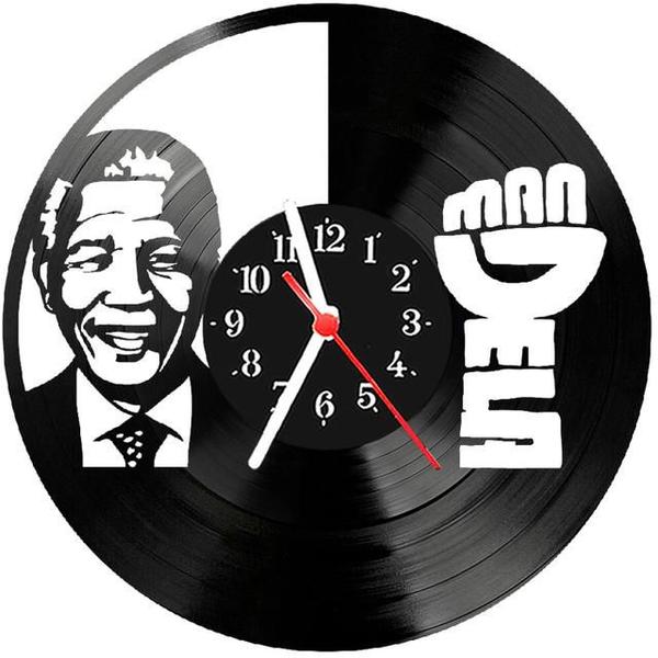 Imagem de Relógio Parede Vinil LP ou MDF Mandela Nelson 1