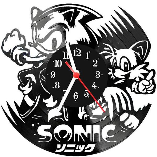 Imagem de Relógio Parede Vinil LP ou MDF Sonic Jogo Game Geek 1