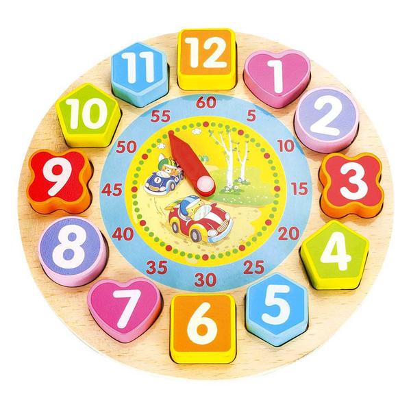 Imagem de Relógio Pedagógico Educativo Aprenda Brincando Em Madeira - Dm Toys