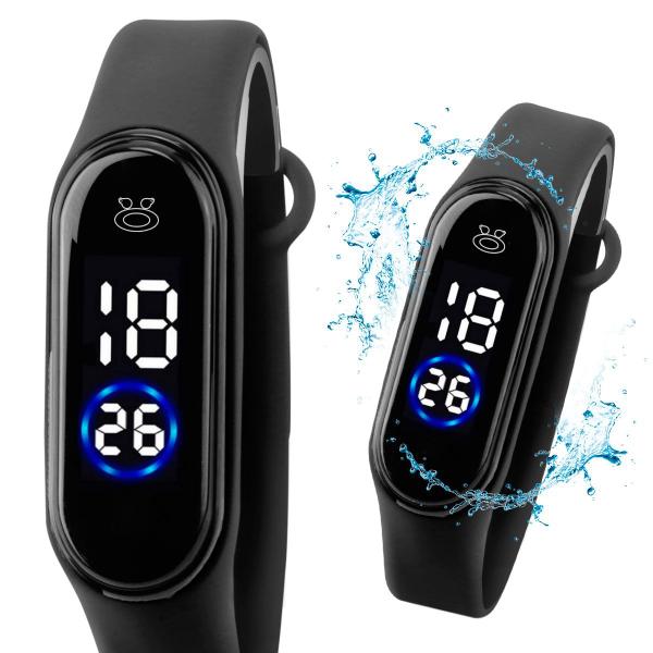 Imagem de Relogio prova dagua feminino digital led silicone bracelete preto sportivo casual original moda