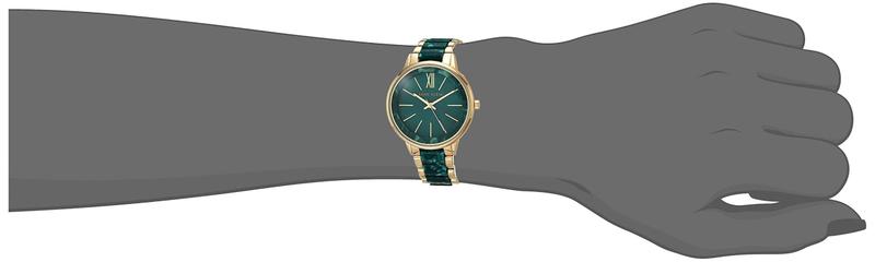 Imagem de Relógio: pulseira feminina de resina Anne Klein, verde, 30 m, resistente à água