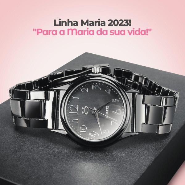 Imagem de Relogio Pulso Feminino Aço Inox Qualidade Premium Verde