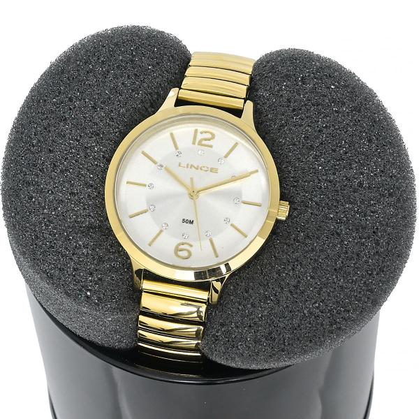 Imagem de Relogio Pulso Feminino Lince Dourado Pulseira Elastico