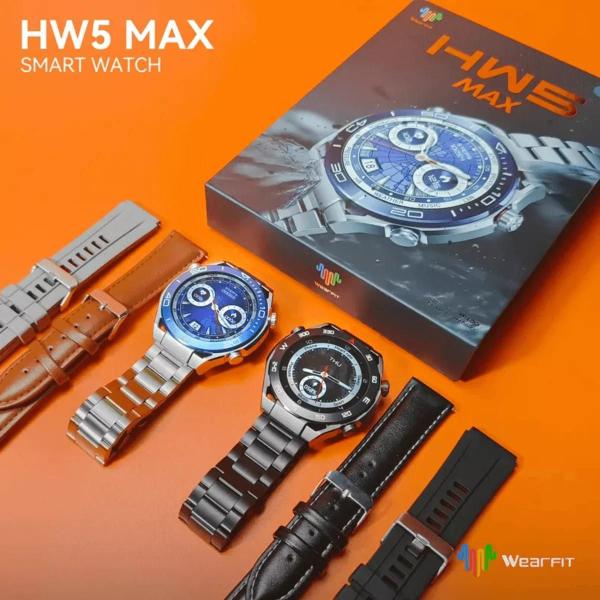 Imagem de Relógio Redondo Luxo Hw5 Max Com 3 Pulseiras - Hw5