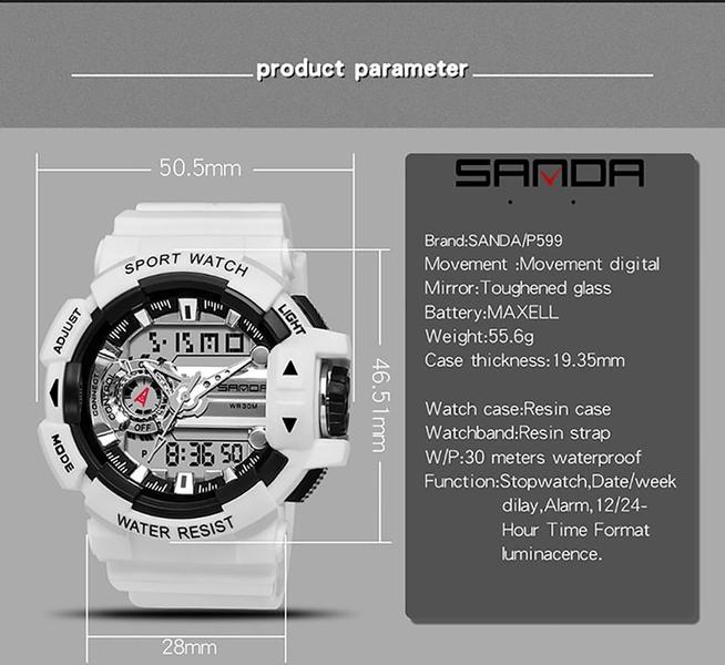 Imagem de Relógio SANDA Sport Military Waterproof Quartz para homens