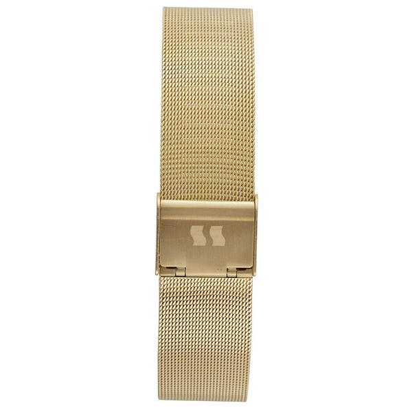 Imagem de Relogio Seculus feminino dourado retangular quadrado banhado folheado pulseira esteira de aço malha mesh moderno sofisticado 77144LPSVDS1