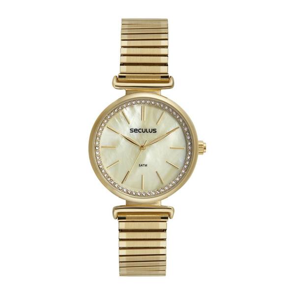 Imagem de Relógio Seculus Feminino Ref: 77226lpsvds1 Fashion Mola Dourado