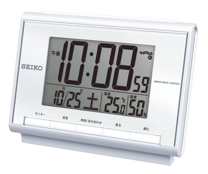 Imagem de Relógio Seiko SQ698S Despertador Rádio Digital White Pearl