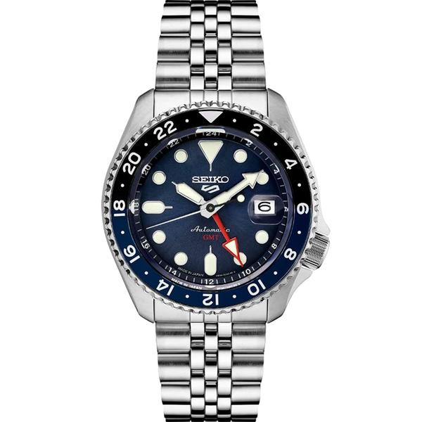 Imagem de Relógio Seiko SSK003 Automatic 5 Sports para homens com mostrador azul