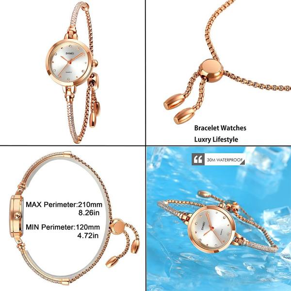 Imagem de Relógio SKMEI Bracelet Rose Gold Fashion Diamond Waterproof