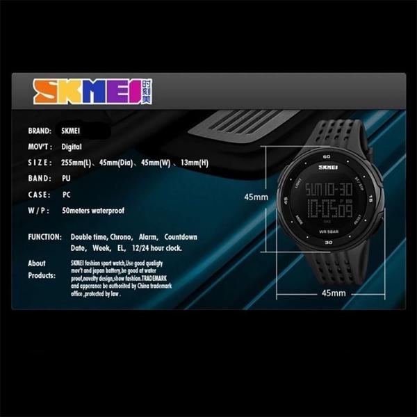 Imagem de Relógio SKMEI Masculino Sports Military 50m à prova d'água com LED digital