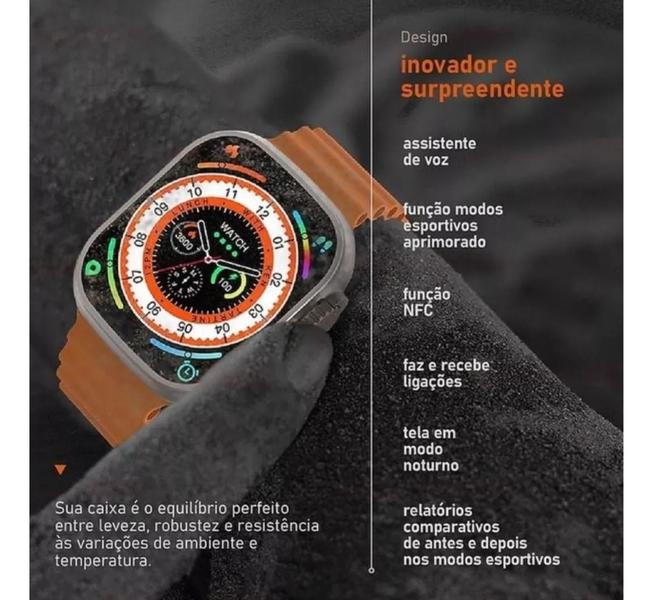 Imagem de Relógio Smart Digital Inteligente BW8 Ultra Preto Original Masculino E Feminino Envio Já