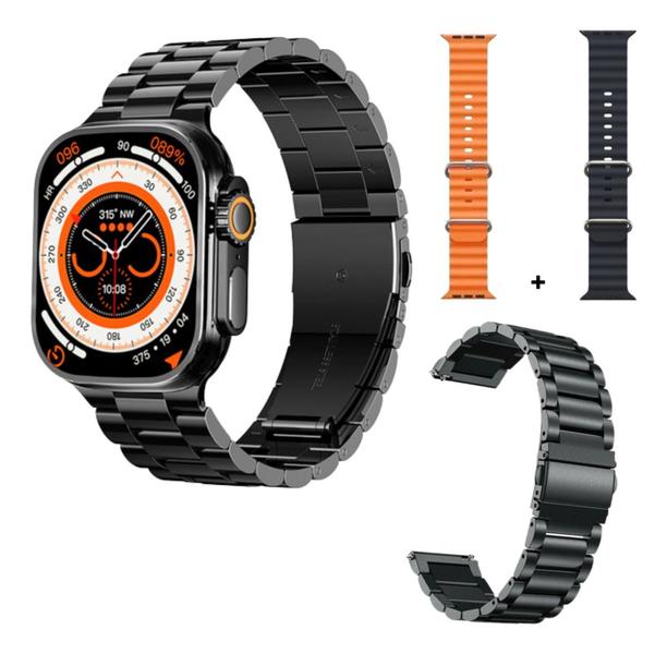 Imagem de Relógio Smart Digital Preto WS09 3 pulseiras Original Masculino E Feminino Envio Já