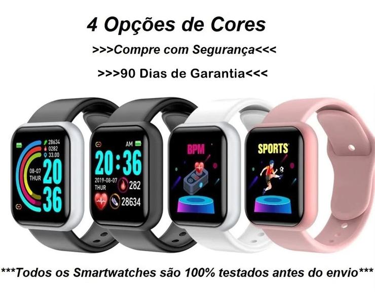 Imagem de Relógio Smart Watch Digital D20 Masculino / Feminino + Fone Bluetooth Sem Fio