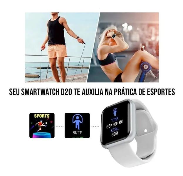Relógio Smart Watch Digital D20 Masculino / Feminino + Fone Bluetooth Sem Fio - 01Smart Imagem de Relógio Smart Watch Digital D20 Masculino / Feminino + Fone Bluetooth Sem Fio