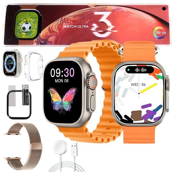 Imagem de Relogio Smart Watch Lançamento 2024 Watch Ultra 3 Com Chatgpt Assistente De Voz Kit Completo C/Nf