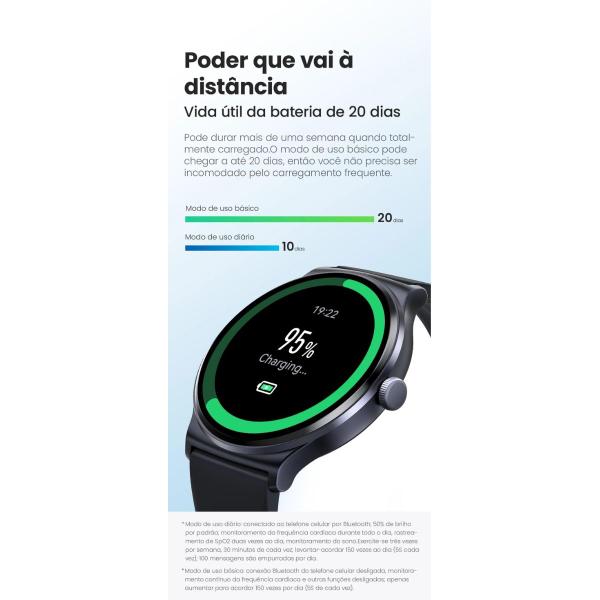 Imagem de Relogio Smart Watch Monitor de Atividades Fisicas Haylou Solar Lite Android iOS Gps Lançamento