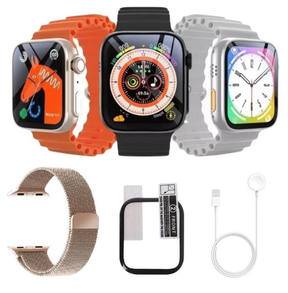 Imagem de Relógio Smart Watch Serie 8 W68 Mini Ultra Nfc Pulseira Extra Pelicula Tela 41mm Original Kit