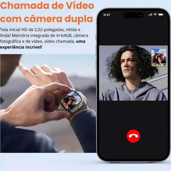 Imagem de Relogio Smart Watch Ultra 3 5g Original AI Amoled Serie 10 Camera Chip Celular de Pulso Unissex