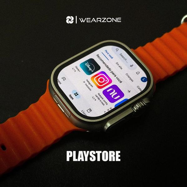 Imagem de Relogio Smart Watch Ultra Laranja 3 5g Original AI Amoled Serie 10 Camera Chip Celular de Pulso Unissex