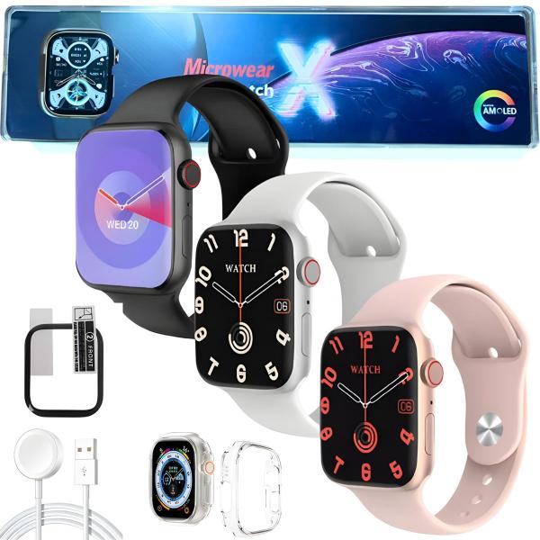 Imagem de Relógio Smart Watch X Serie 10 Tela 45mm Amoled Nfc Chatgpt Original Microwear C/Case e Pelicula