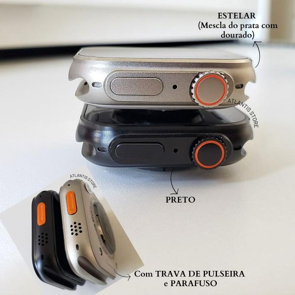 Imagem de Relogio Smartwatc Inteligente Laranja HW68 Ultra Mini Para iPhone 8 X 11 12 13 14 Pro + Pulseira Extra