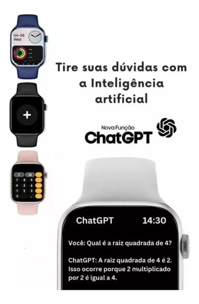 Imagem de Relogio Smartwatch 2024 Watch 10 Mini 38mm Serie X Amoled Chat GPT, Faz e Recebe ligações