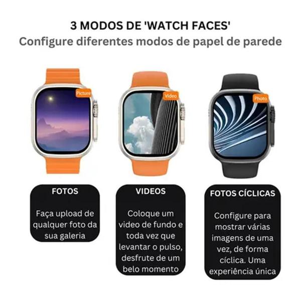 Imagem de Relogio Smartwatch Amax Ultra Watch8 49mm Pulseira de Couro