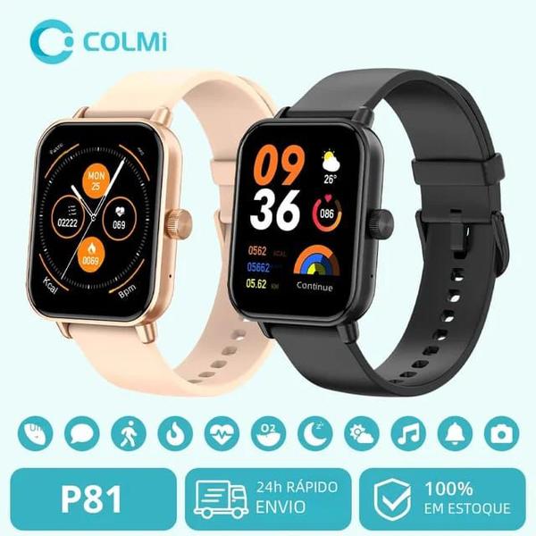 Imagem de Relogio Smartwatch Colmi P81 Tela 1.90 IP68 Para Homens e Mulheres Original Lacrado Com NF