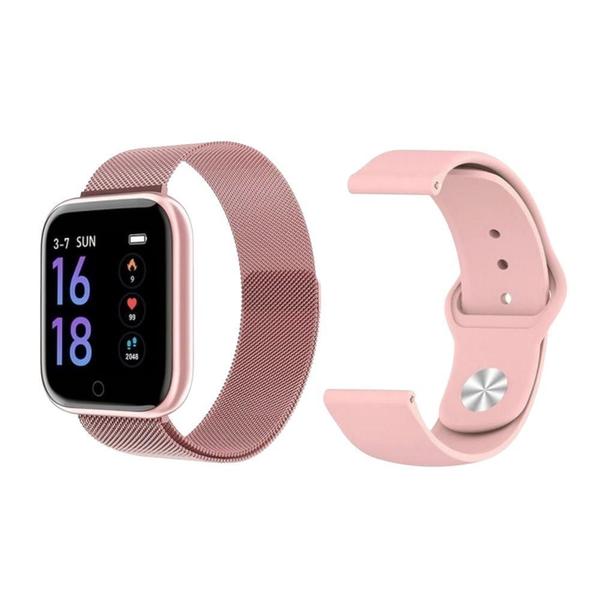 Imagem de Relógio Smartwatch Com Duas Pulseiras P70 - Rosa