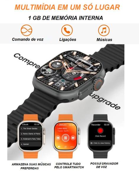 Imagem de Relógio Smartwatch Digital Masculino Feminino Ultra Nfc Series 9 Preto W69