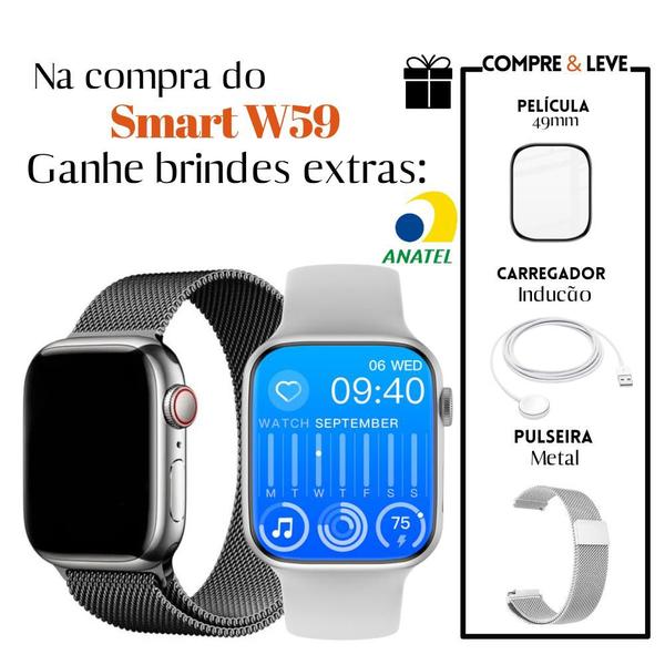 Imagem de Relógio Smartwatch Digital W59 Pro Series 9 Nfc Gps 47mm Lançamento