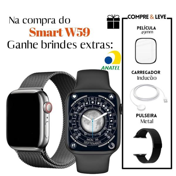 Imagem de Relógio Smartwatch Digital W59 Pro Series 9 Nfc Gps 47mm Lançamento