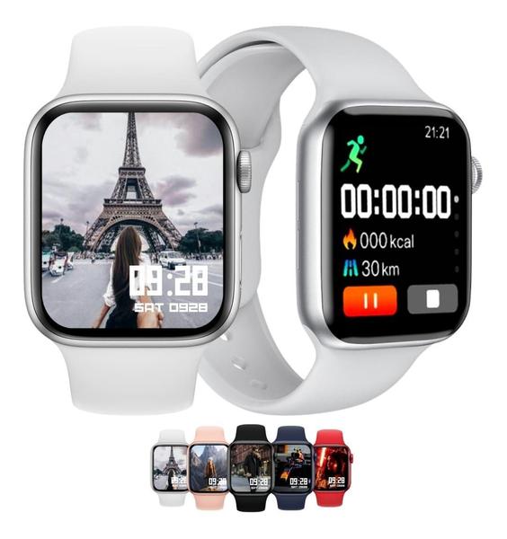 Imagem de Relogio Smartwatch Feminino Branco Serie 8 Para Samsung Android e IOS